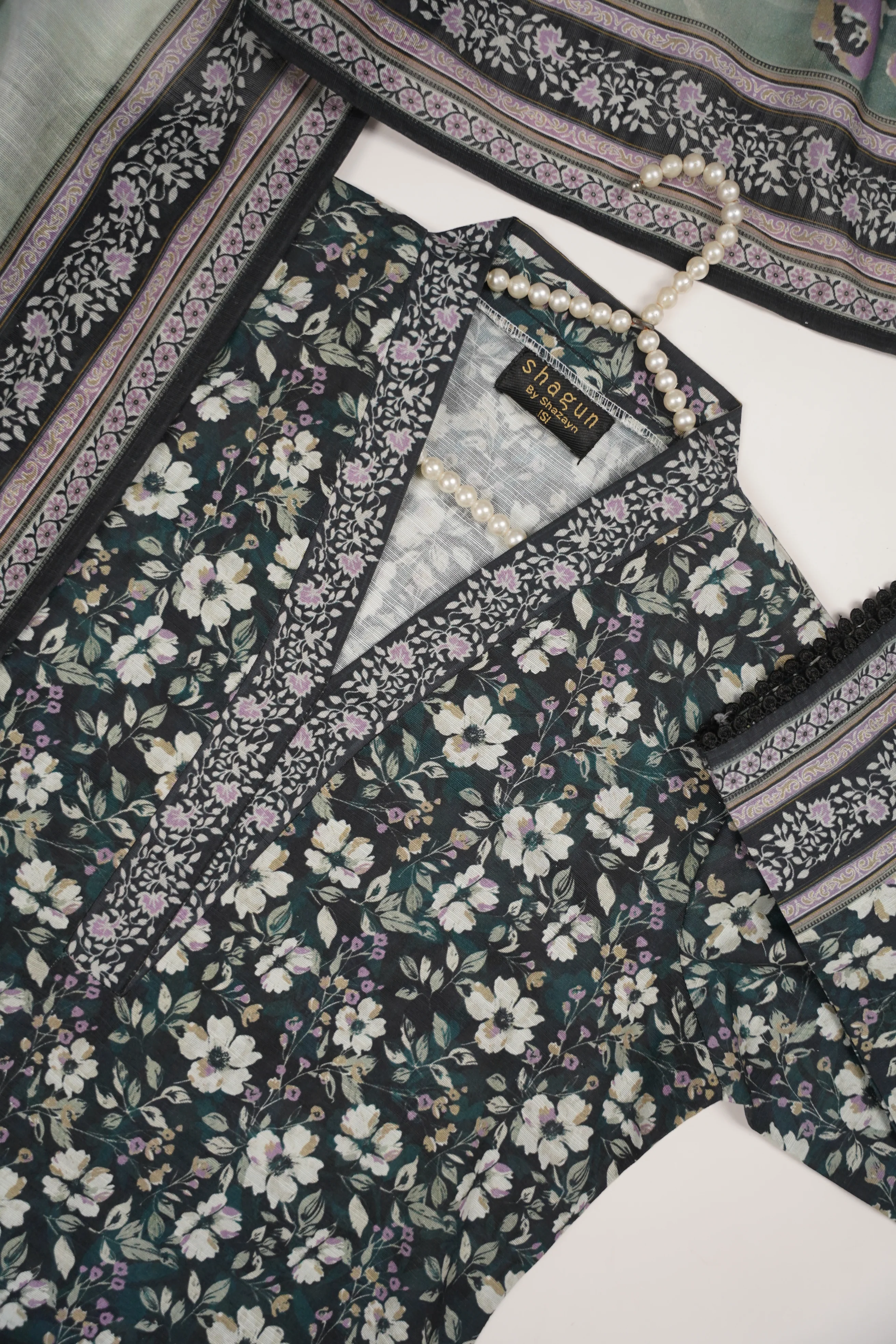 Original Bin Saeed Khaddar 3 PCS Collection HB-04 - Image 8