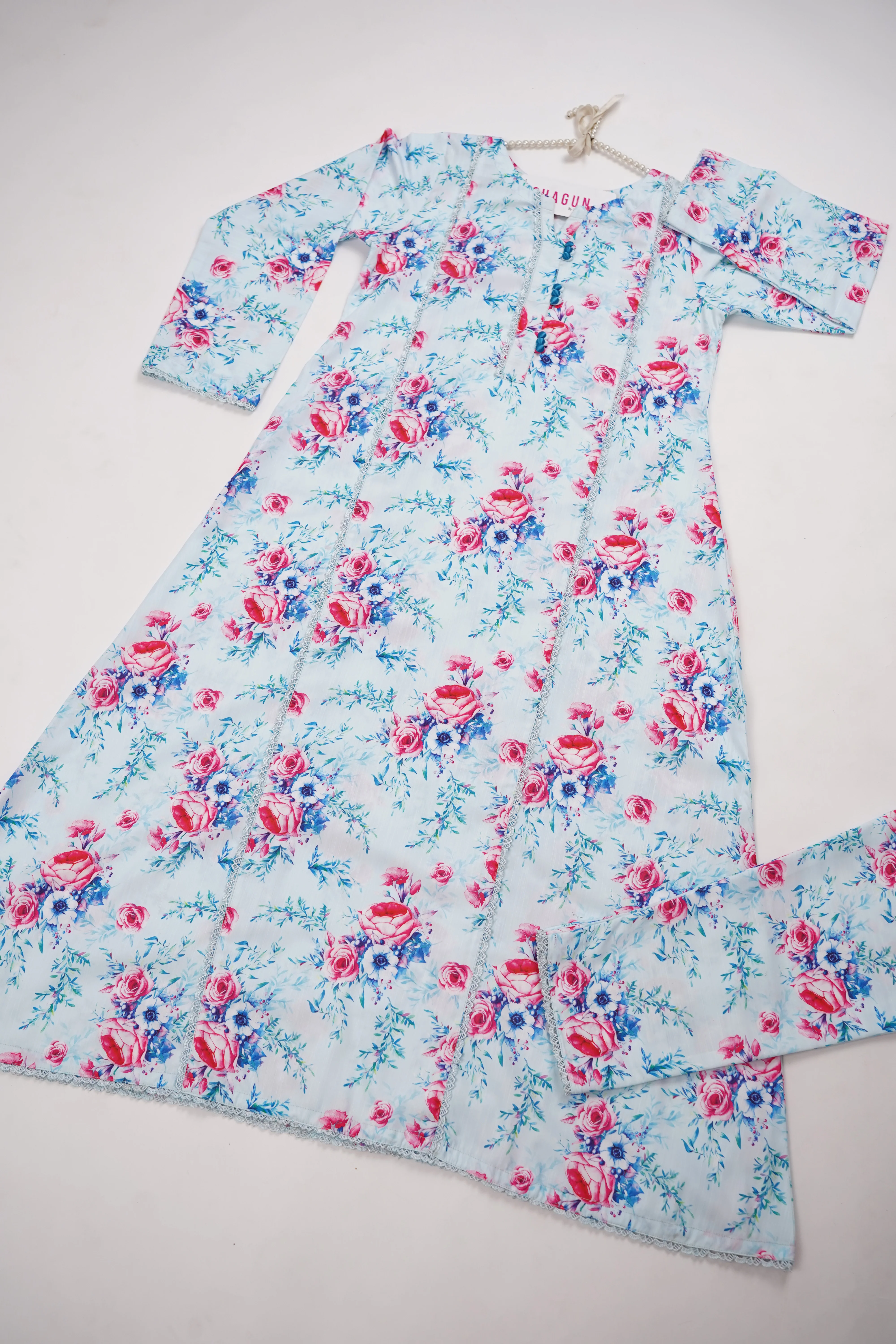 Khaddar Floral Printed 2pcs A-Line Maxi Collection KFP--12 - Image 7