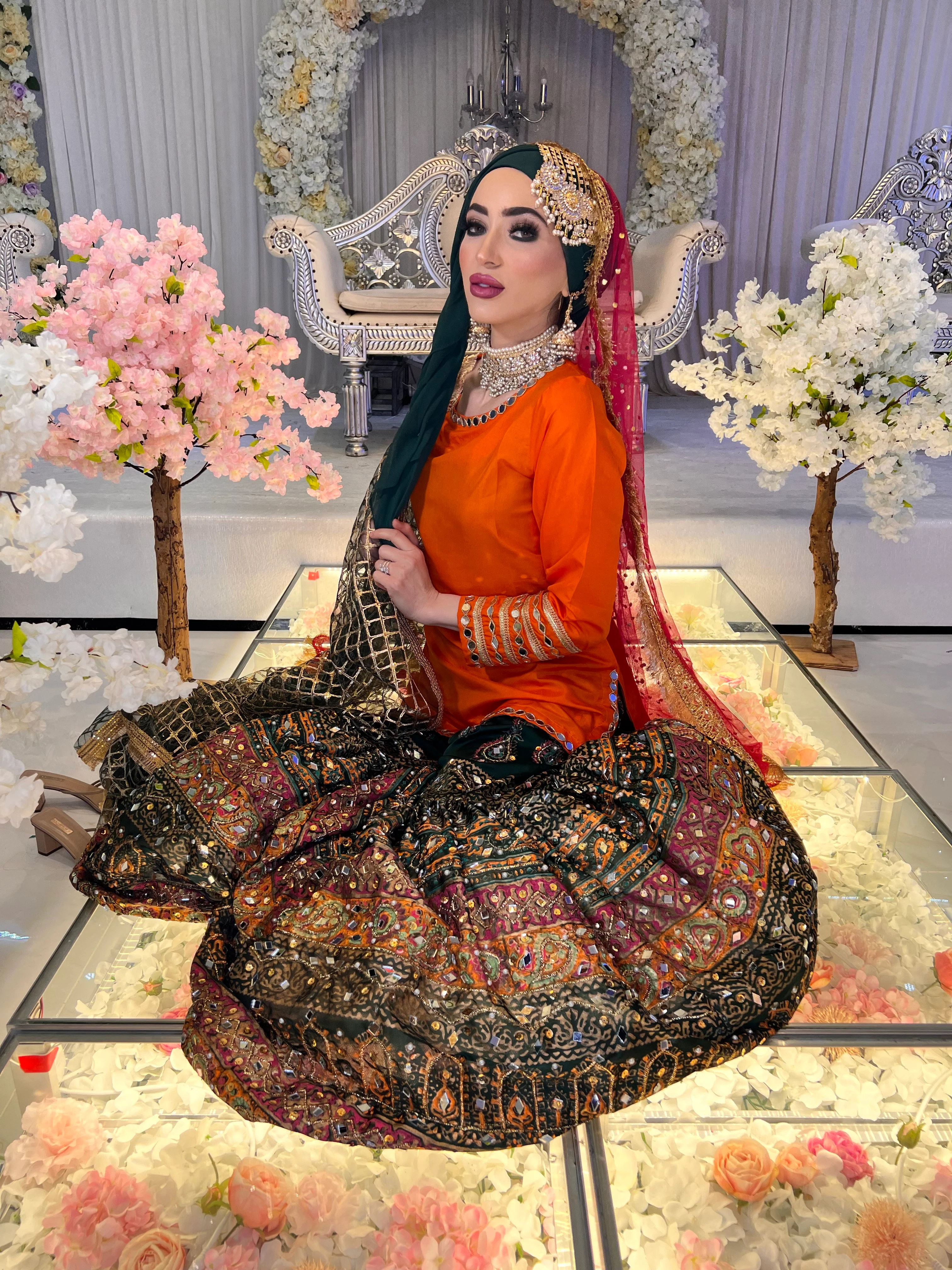 PRE ORDER (READY IN 10 WEEKS) New mehndi wear garara 3 piece - Image 4
