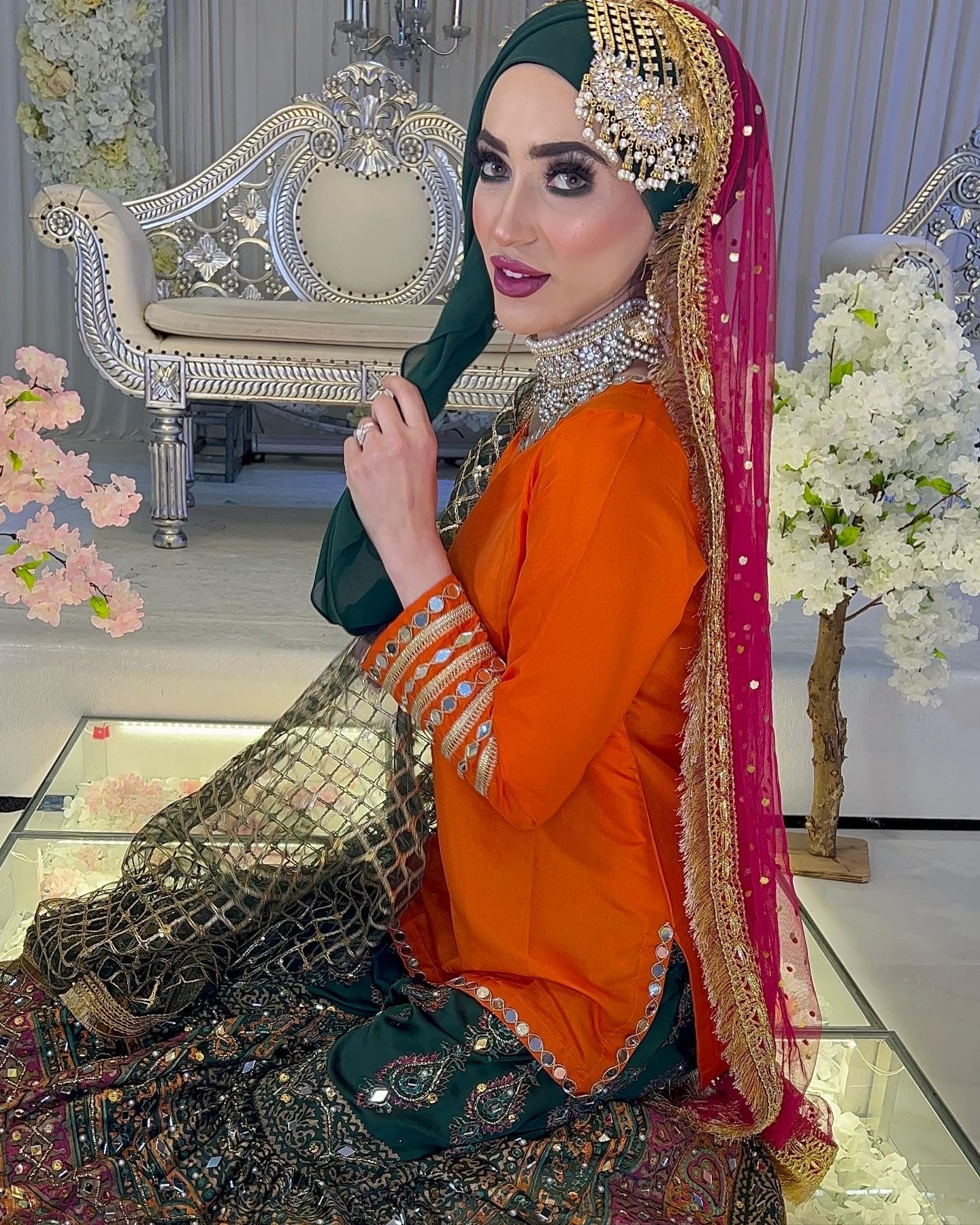 PRE ORDER (READY IN 10 WEEKS) New mehndi wear garara 3 piece - Image 6