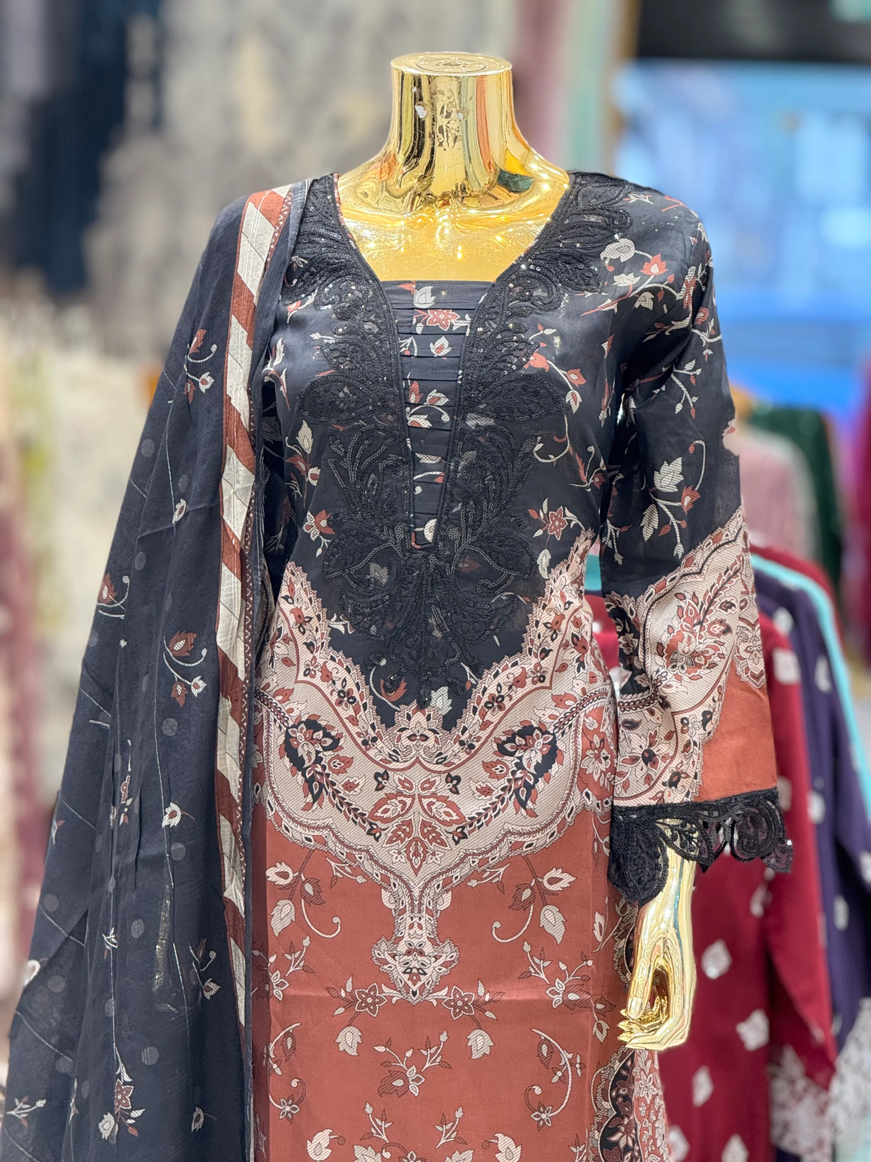 Shagun Exclusive Maria b Inspired Lawn Eid Collection 2025 MS-001 - Image 10