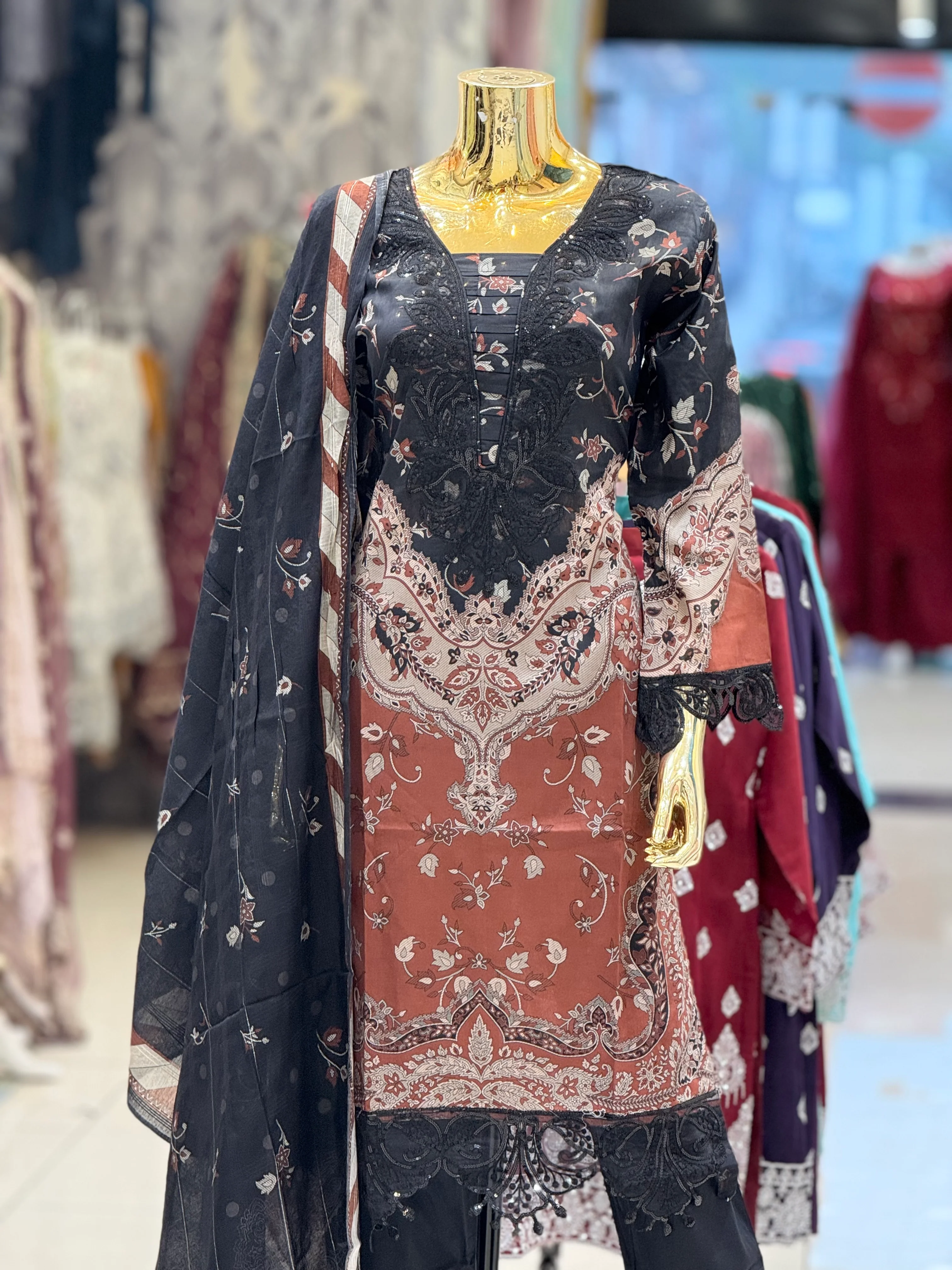 Shagun Exclusive Maria b Inspired Lawn Eid Collection 2025 MS-001 - Image 11