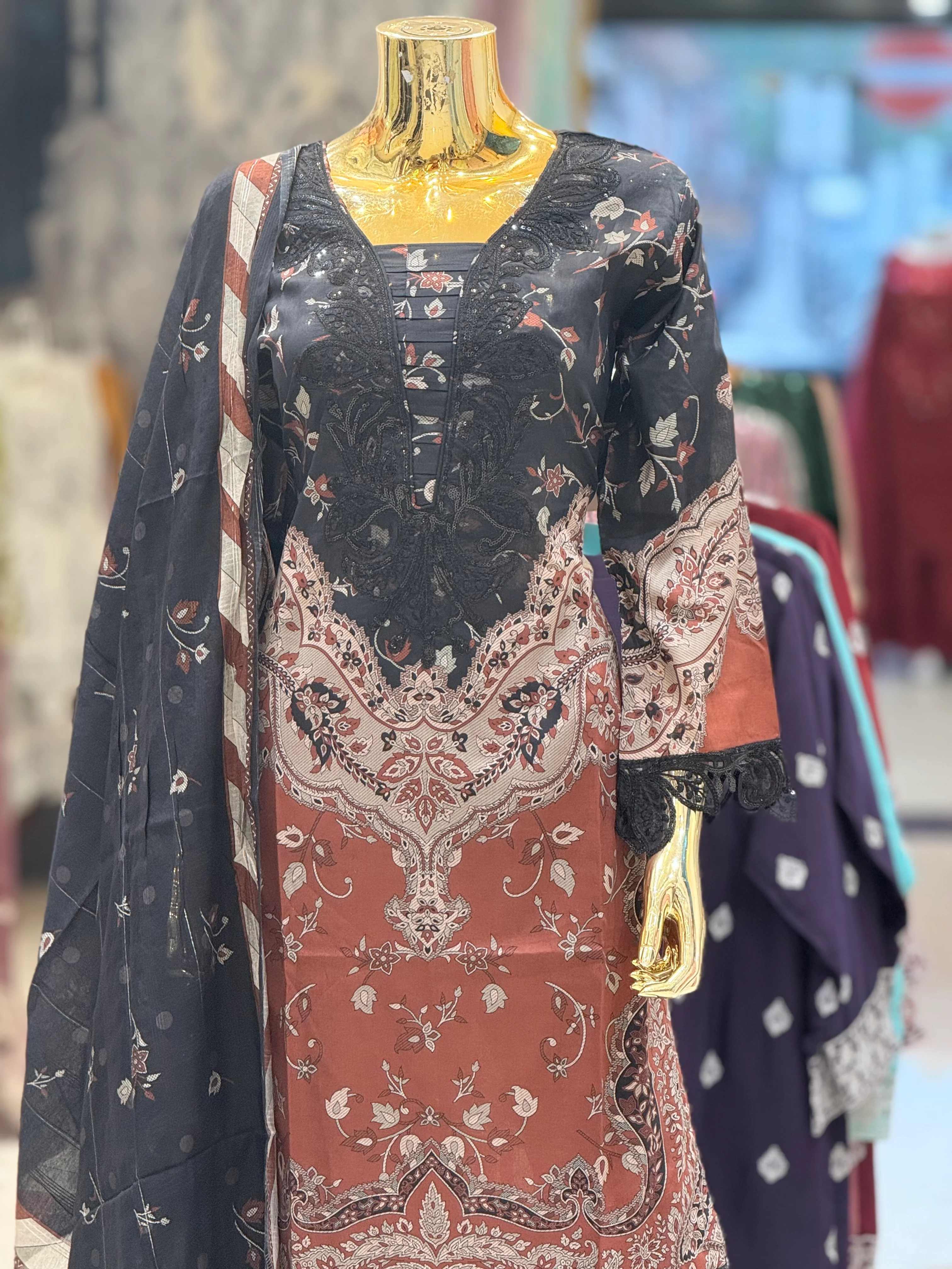 Shagun Exclusive Maria b Inspired Lawn Eid Collection 2025 MS-001 - Image 12