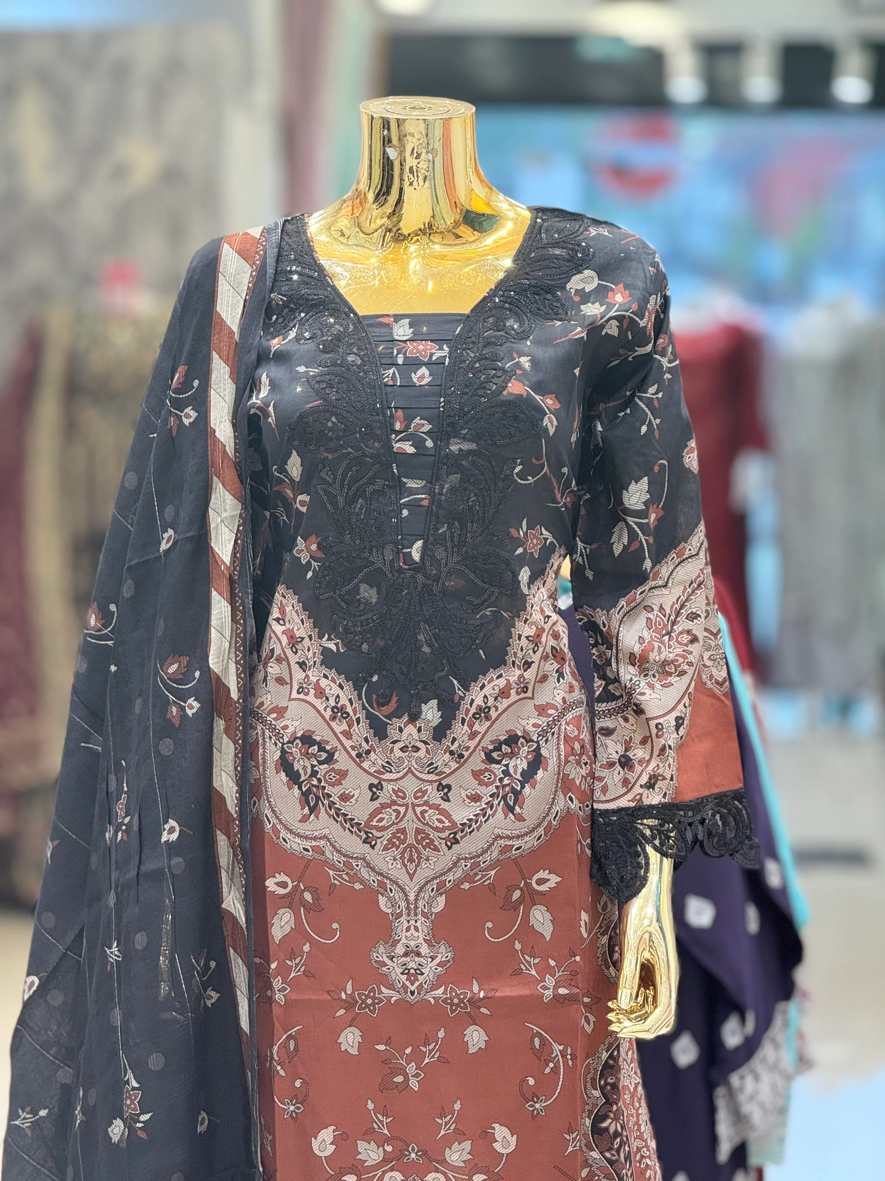 Shagun Exclusive Maria b Inspired Lawn Eid Collection 2025 MS-001 - Image 15