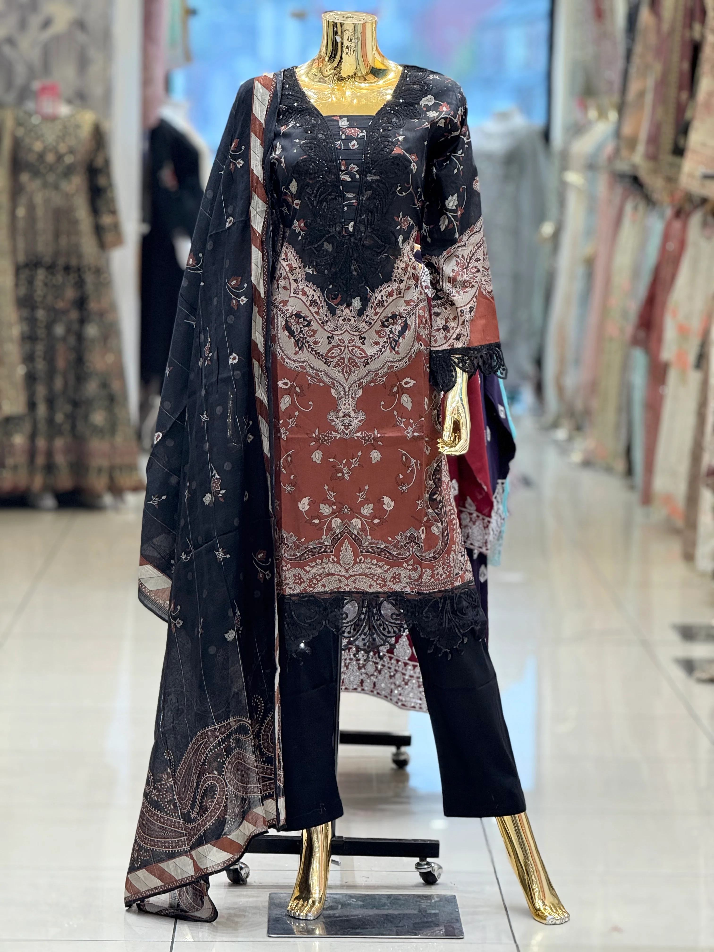 Shagun Exclusive Maria b Inspired Lawn Eid Collection 2025 MS-001 - Image 8