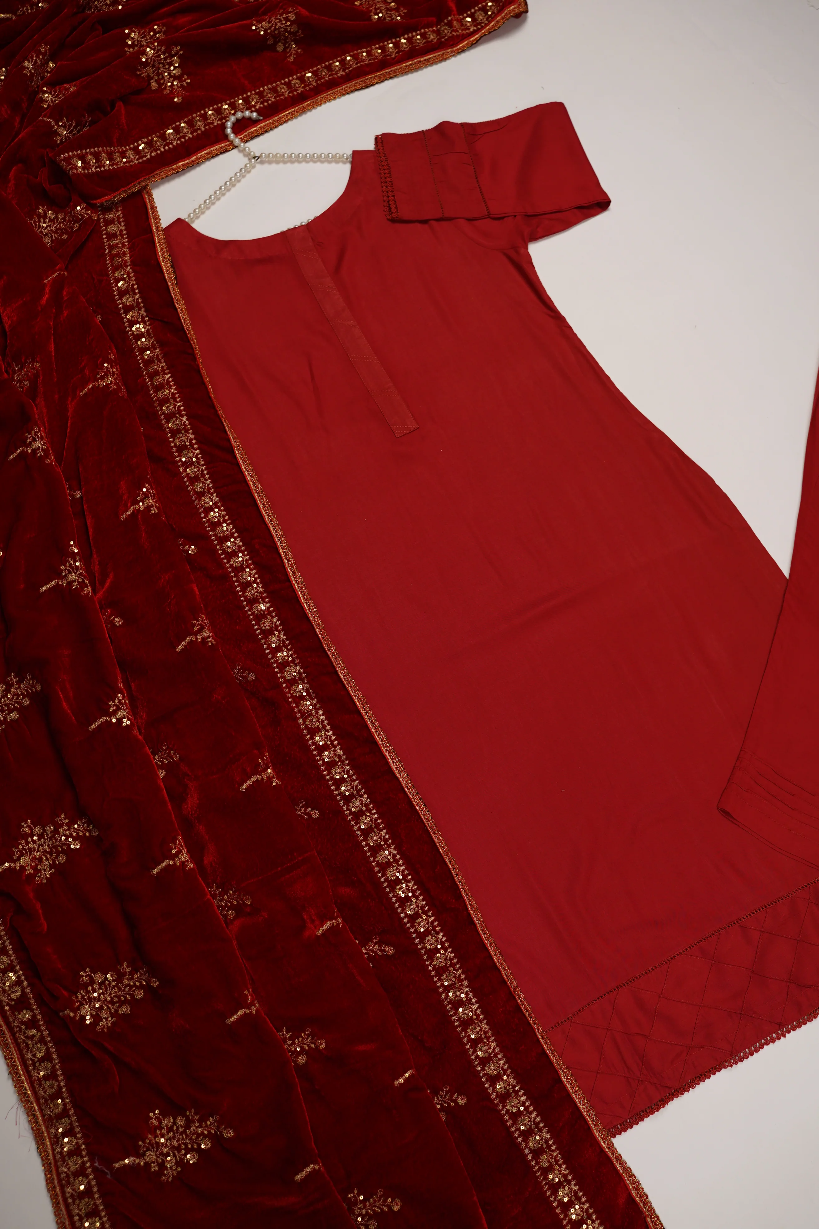Shagun Linen Collection With Velvet Shawl YT-01 - Image 10