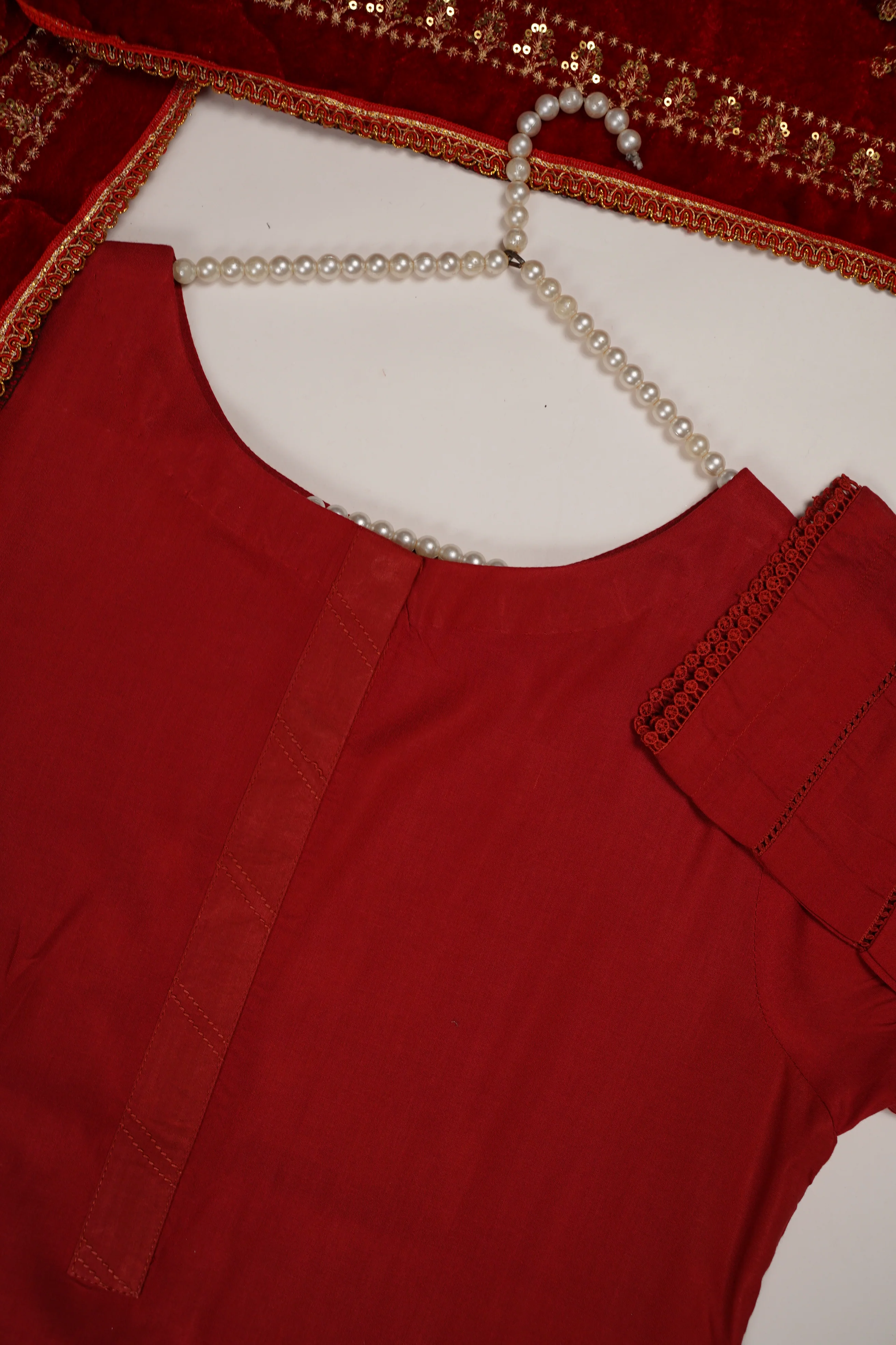 Shagun Linen Collection With Velvet Shawl YT-01 - Image 3