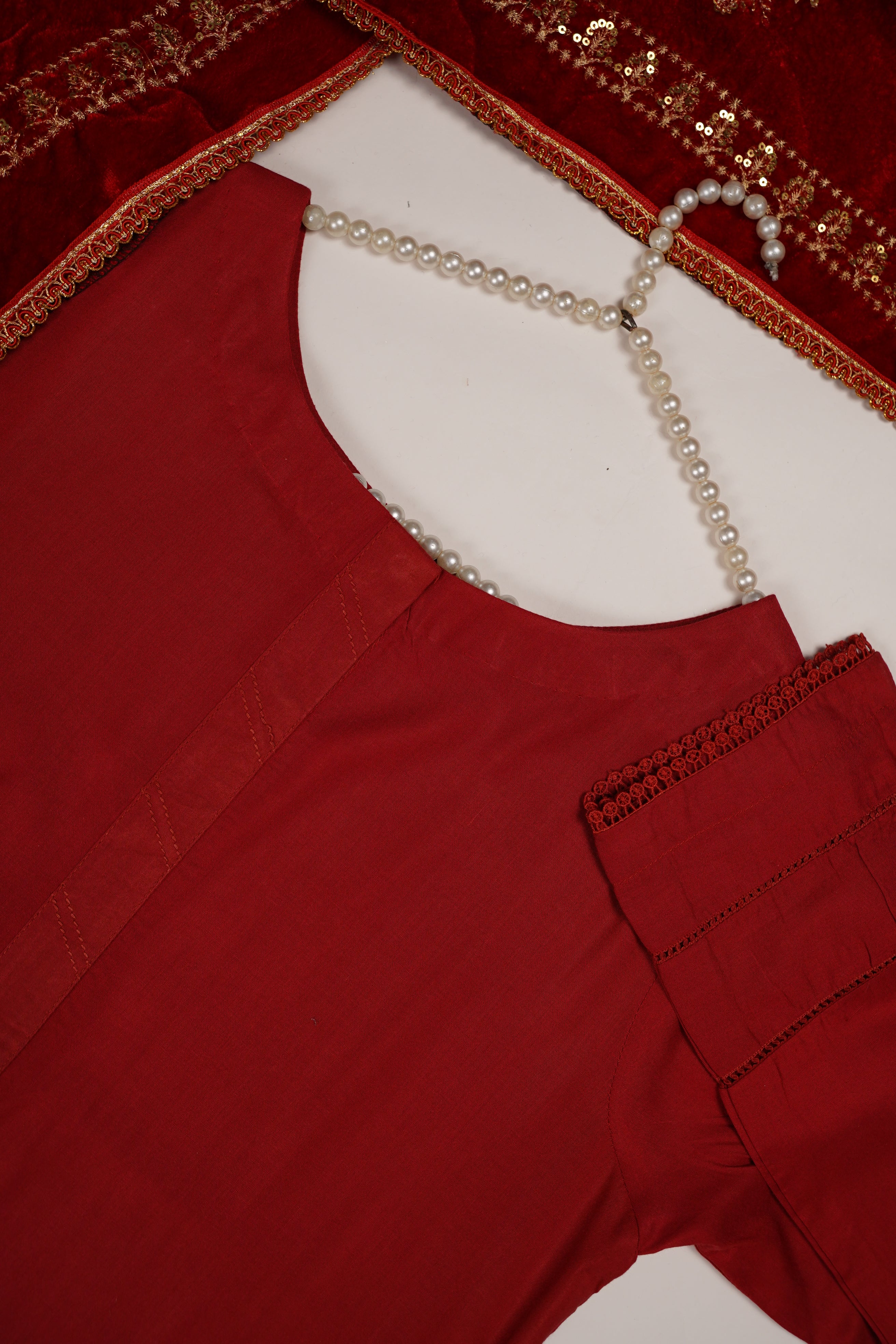 Shagun Linen Collection With Velvet Shawl YT-01 - Image 8