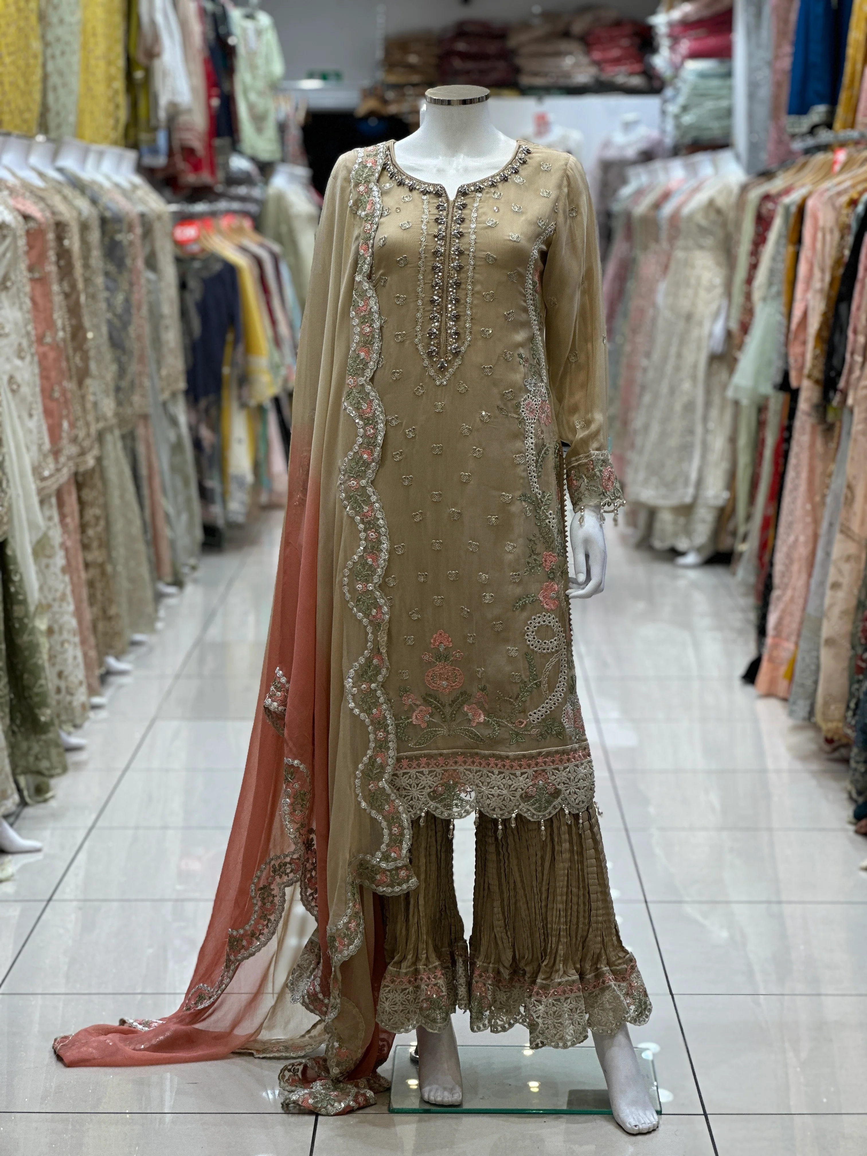 Shagun Exclusive Party Wear 3Pcs (Crushed Trouser )Suit -SE-03